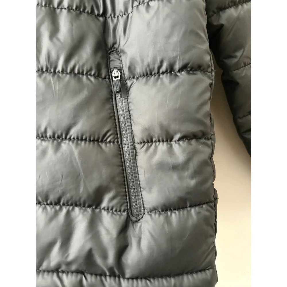 NFL Team Apparel Kids Puffer Jacket Black Hooded Quilted Coat Size 10-12